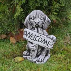 Figurka ogrodowa, betonowa PIES WELCOME- Z85