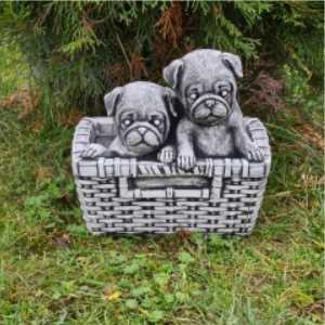 Figurka ogrodowa, betonowa PSY W KOSZYKU- Z89