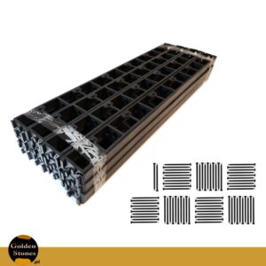 obrzeża trawnikowe bordy ogrodowe (4,5cm) 24 sztuki + kotwy (19cm ) - 72 sztuki