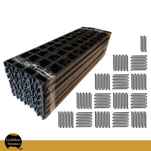 obrzeża trawnikowe bordy ogrodowe (4,5cm) 48 sztuk + kotwy (19cm ) - 144 sztuki